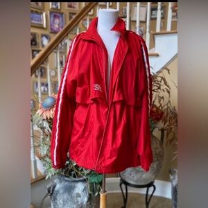 Men’s Easton Red Windbreaker Jacket Long Sleeve Warm Up Full Zip Large